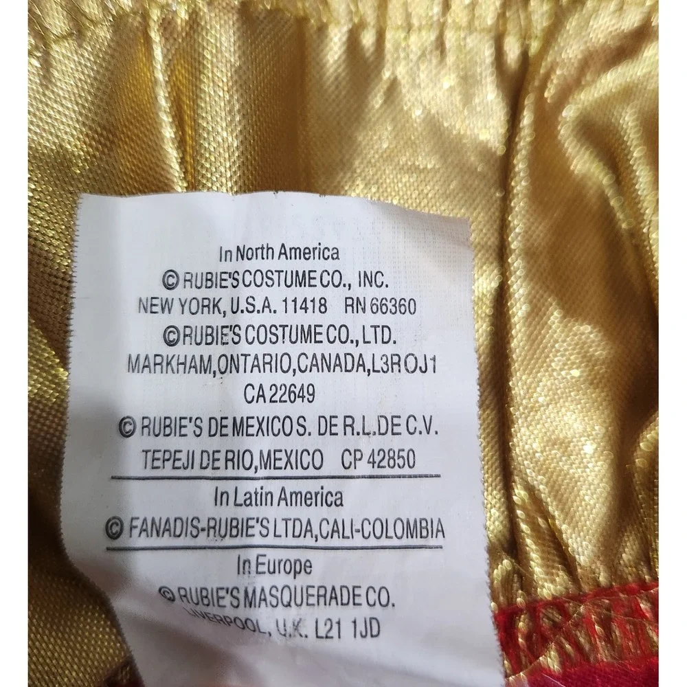 Rubies Girls Renaissance Princess Costume Dress Red Gold Velvet M 7-8 Queen